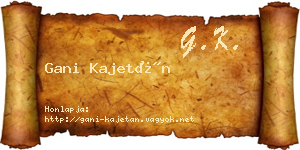 Gani Kajetán névjegykártya